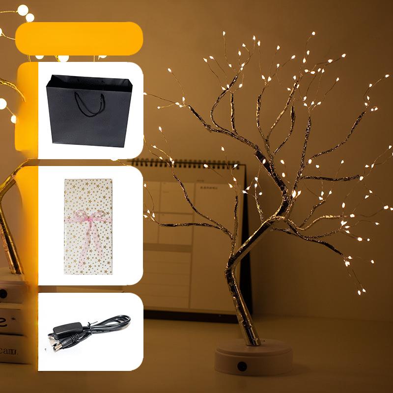 Regalo di compleanno 1 giugno Festa dei bambini Ragazza Laurea Piccolo regalo Albero di fuoco Fiore d'argento Luce decorativa Albero di luce