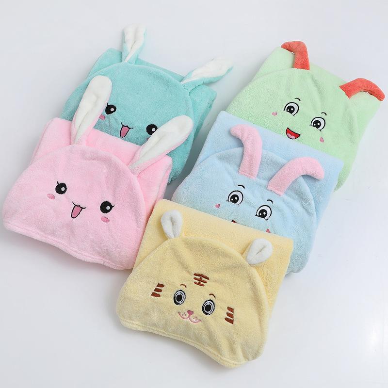 Children's Cartoon Bathing Hooded Oversized Baby Embroidered Bathrobe