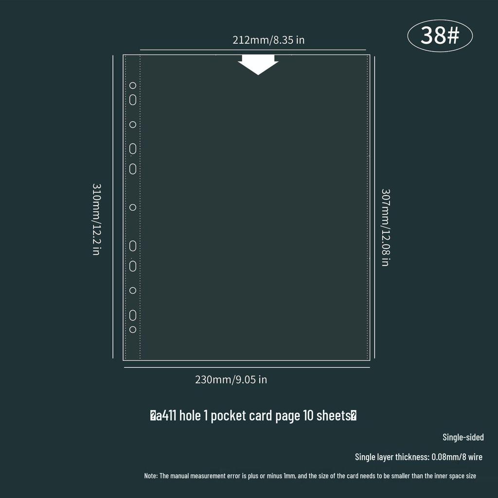 Light & Night 4-Pocket Card Album: Fits 6-Inch Polaroid & A4 Cards, High-Transparency Pages