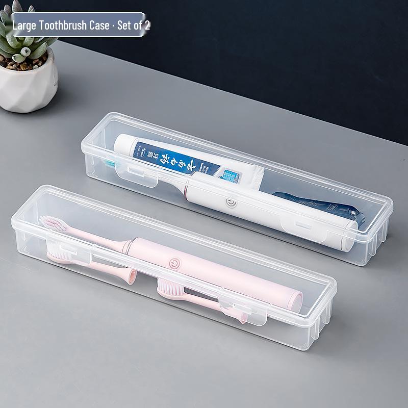 Compact Multifunctional Transparent Toothbrush and Toothpaste Travel Storage Box