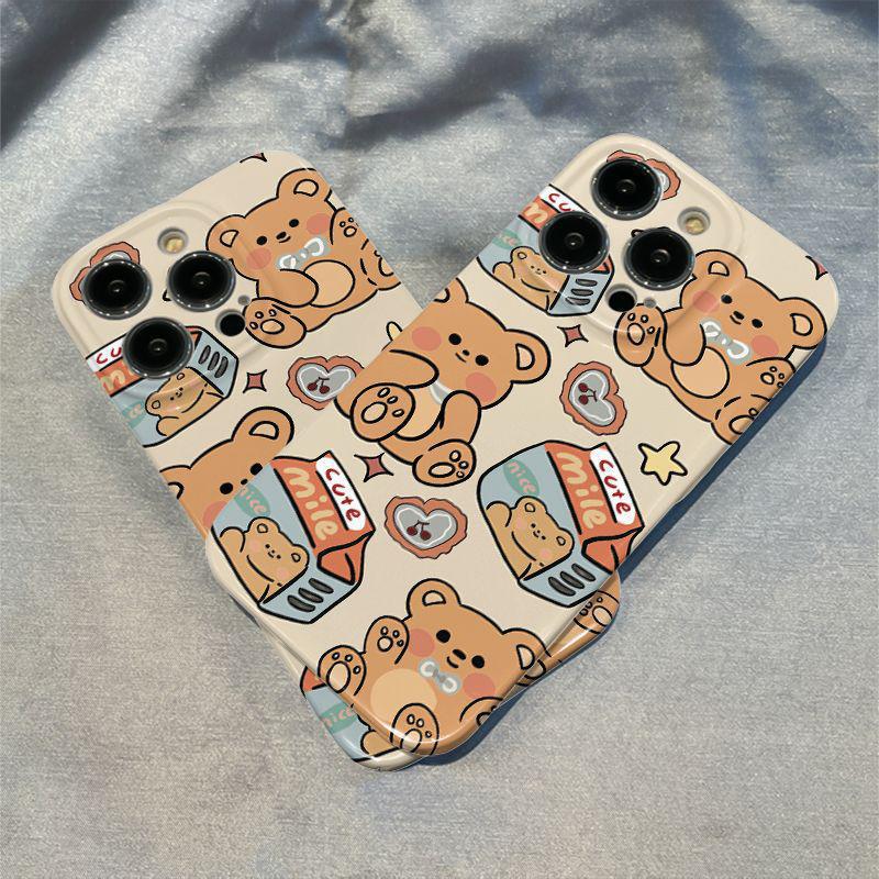 Applicable to Apple 11/11promax mobile phone case iPhone11 cartoon hard case 11 film cute milk bear