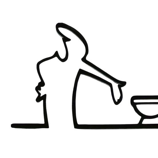 Man Toilet Metal Sign Wall Decoration Modern Kitchen Bathtub Tool Men Wall Art Indoor Outdoor Home Office Living Room Decorative Sign