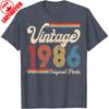 1986 Vintage 1986 Birthday Gift Men Women Born Made 1986 TShirt High Quality Cotton Tees Summer Oneck Unisex T Shirt