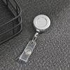 1PC Retractable Badge Pull Buckle Metal Retractable ID Card Badge Reel Holder Door Pass Chain Work Card Keychain Office Supply