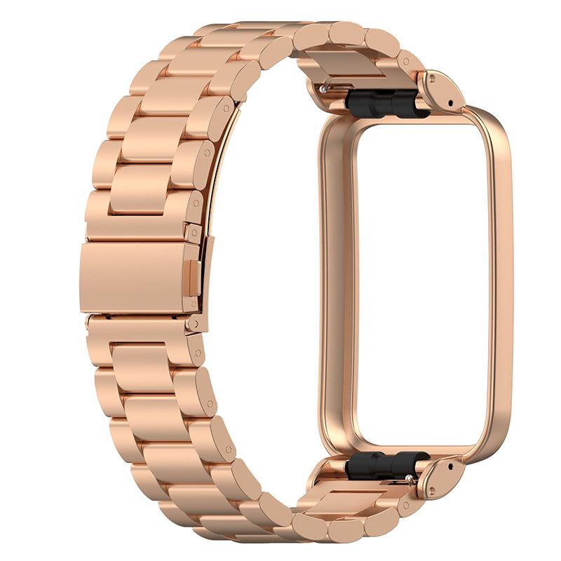 For Xiaomi Mi Band 7 Pro Stainless Steel Three Beads Wrist Strap Replacement Band with Watch Case