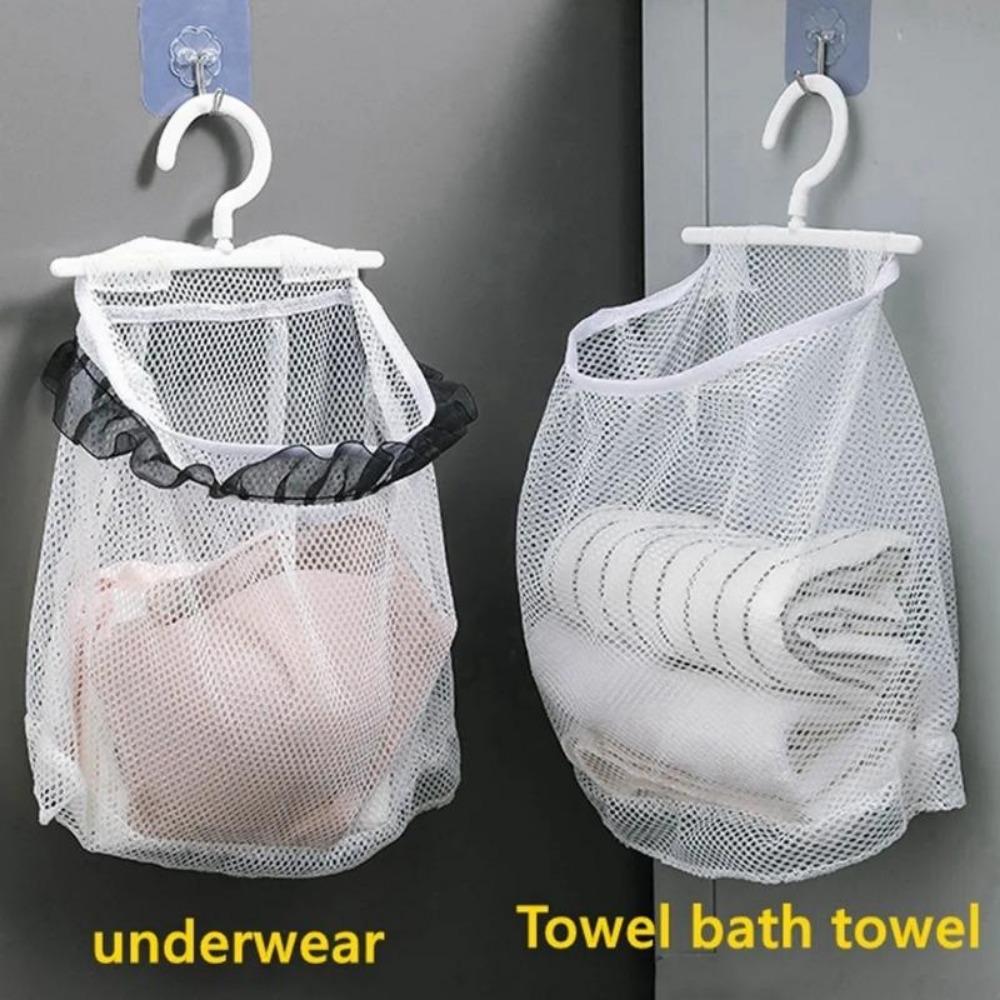 Koš na špinavé prádlo Skládací košík na prádlo Závěsná taška na oblečení do koupelny Síťovaná taška na stěnu pro domácnost