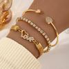 3pcs Love Opening Temperament Drill Bracelet Design Creative Retro Simple Bracelet for Women Bracelet
