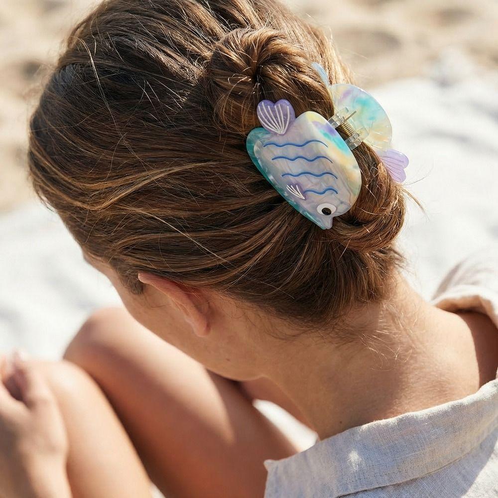 Colorful Marine Animals Hair Clip Hairpin Fish Grab Clip Fashion Ocean Fish Hair Claw  Vacation