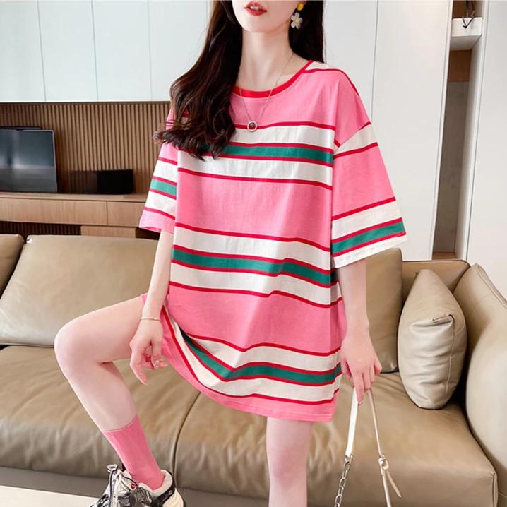 Sommer Vintage Print T-Shirt Mode Damen Übergroß Grafik Langarm T-Shirts Y2k Oberteile Harajuku Hip Hop Streetwear Jugend