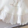 Girls Cartoon Long Sleeve T-shirt Spring Autumn Fashion Cartoon Rabbit Printed Pullover Baby Girls Sweet Lace Hem Top