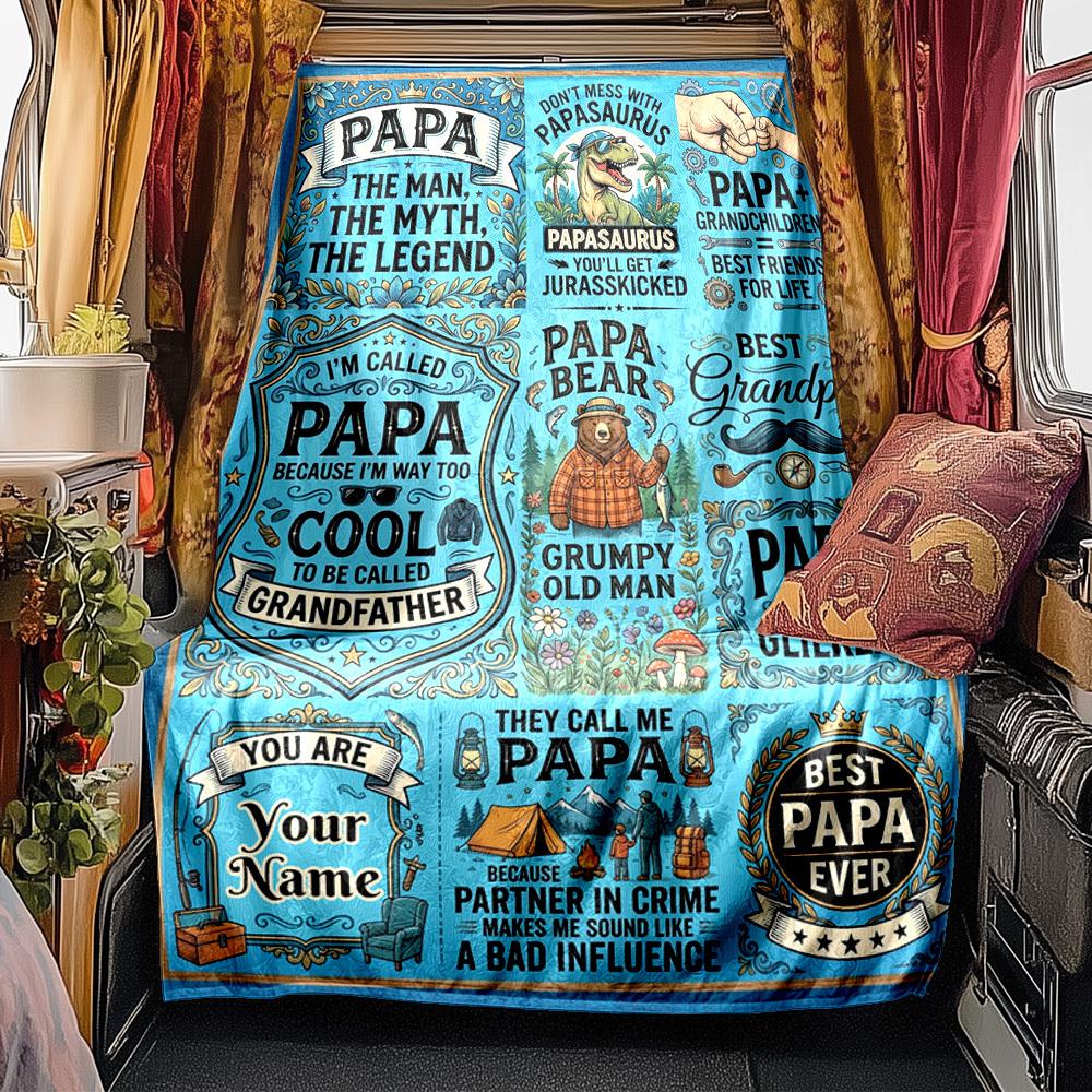 Father'S Day Thank You Dad Multipurpose Blanket Ultrasoft For Sofa Couch Office Bed Picnics Four Seasons Multipurpose Modern Style Suitable For