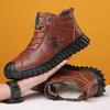 Men's Winter Martin Boots Fleece Thickened Versatile Snow Boots Labor Insurance Men's Cotton Shoes Zhongbang Leather Cotton Boots
