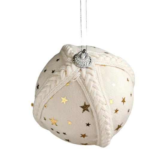 Starry Knit Christmas Ornaments Decorative Foam Balls DIY Craft Festive Tree Decor with Hanging Loop