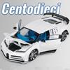 1/32 Bugatti Centodieci Zliatinový Model Športového Auta Odlievaný Kov Závodné Autá Vozidlá Modelová Kolekcia Zvuk a Svetlo Detské Hračky Darček