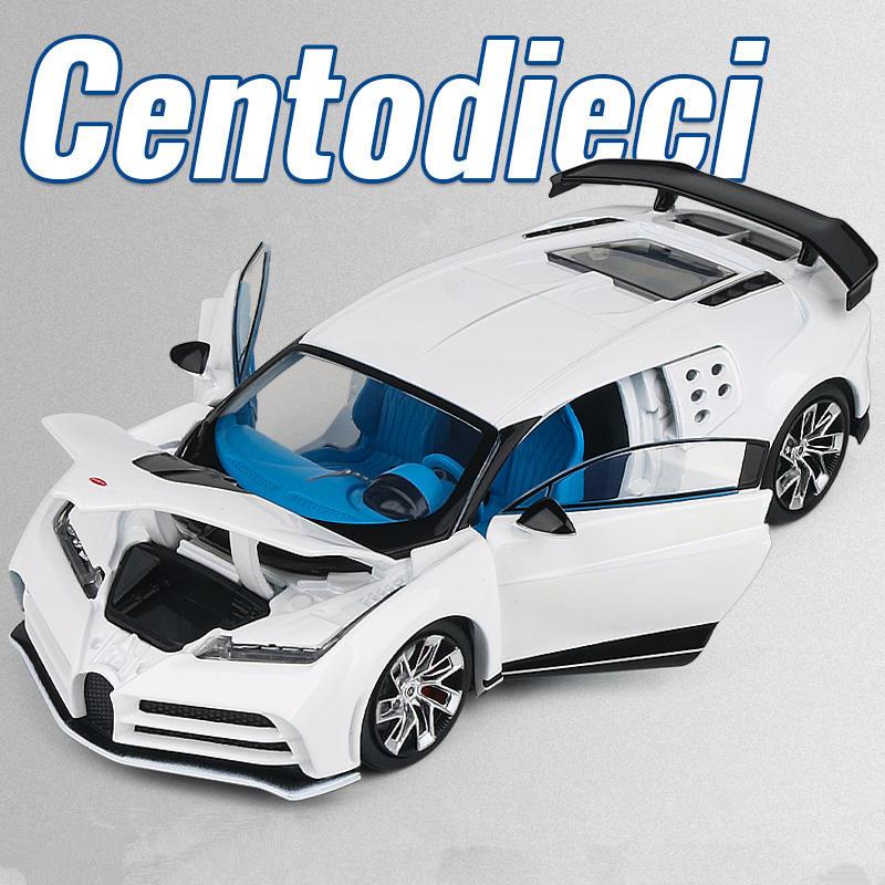 1/32 Bugatti Centodieci Zliatinový Model Športového Auta Odlievaný Kov Závodné Autá Vozidlá Modelová Kolekcia Zvuk a Svetlo Detské Hračky Darček