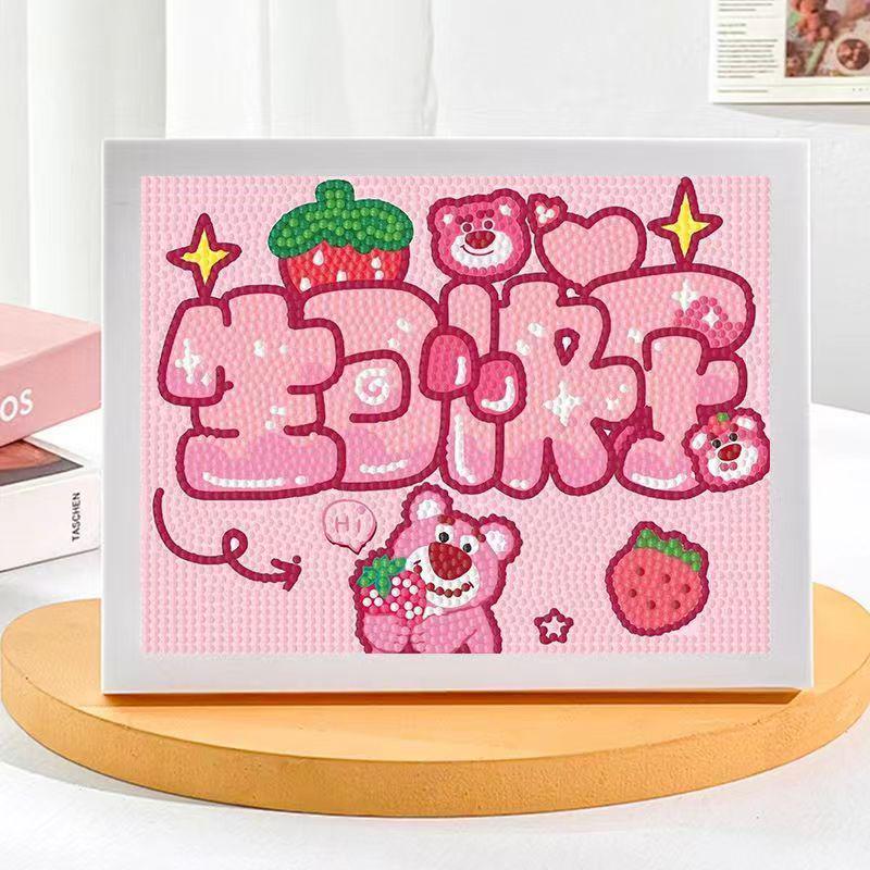 Kuromi Cartoon Diamond Painting Kit: Peace & Joy DIY Gift for Students and Kids.