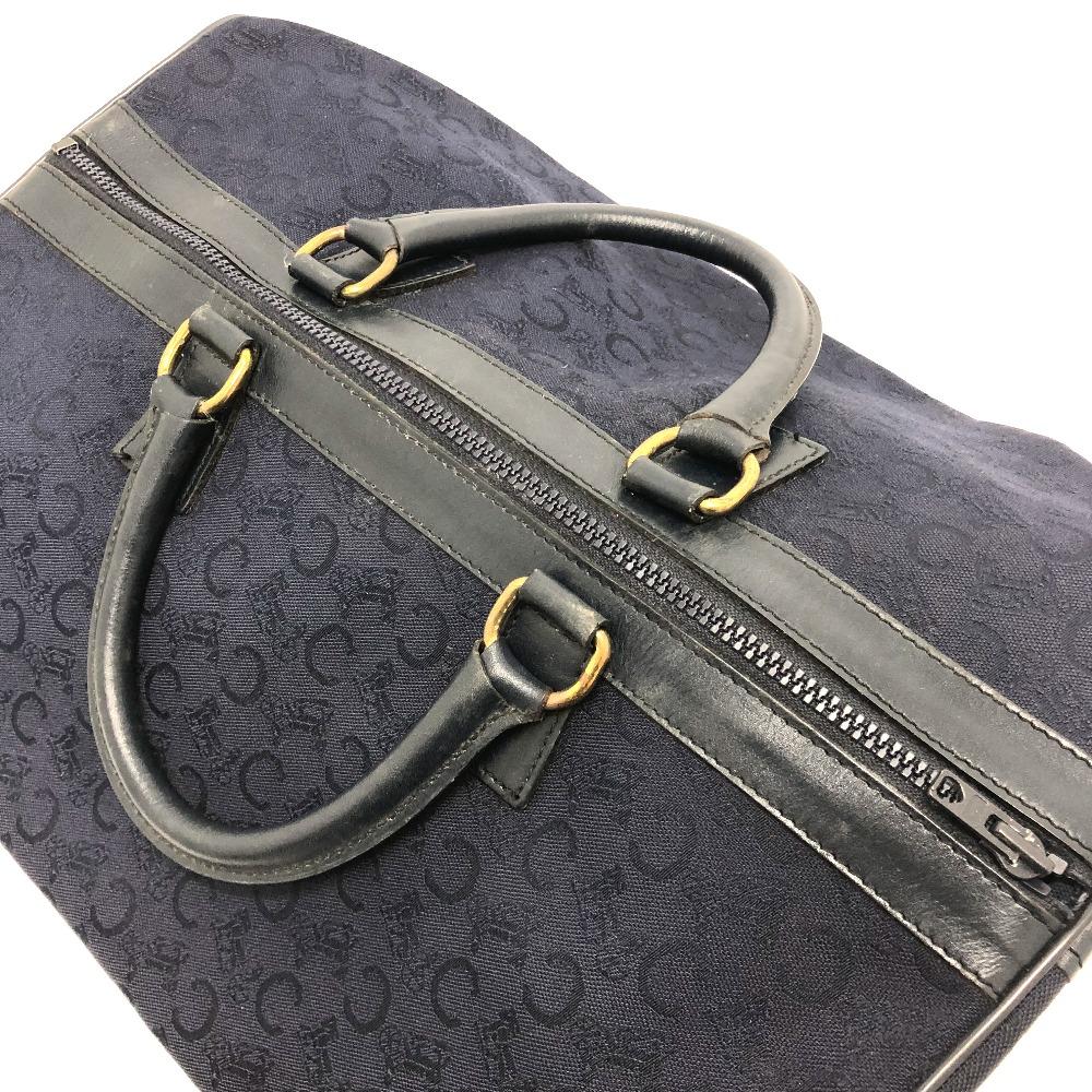 CELINE CMacadam Carriage vintage Hand Bag Duffle Bag Canvas/Leather Navy
