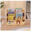 Solid Wood Kids Sling Bookshelf With Canvas Pockets And Large Capacity Perfect For Nursery Playroom Bedroom