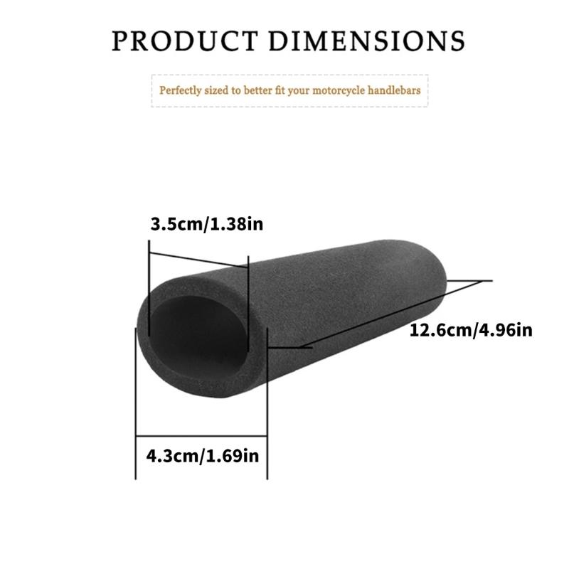 Soft Sleeve Motorcycle Handlebar Grip Covers 1 Pair, Black Slip-On Covers for Daily Commute, City Travel and Routine Replacement Use