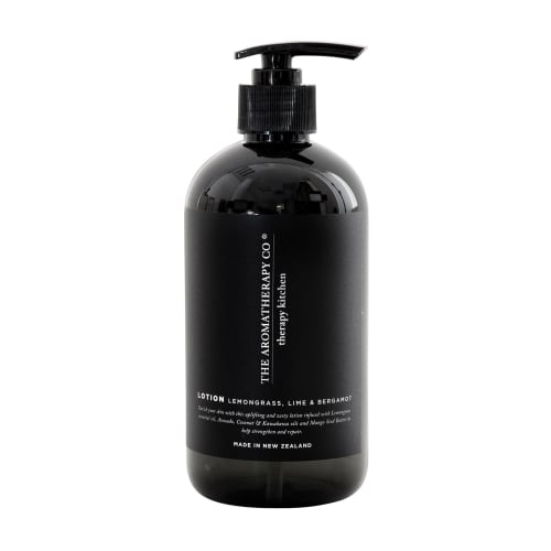 Aromatherapy Company Therapy Kitchen Hand & Body Lotion, Lemongrass, Lime & Bergamot. Size: ×73 X H180mm. Volume: 500ml.