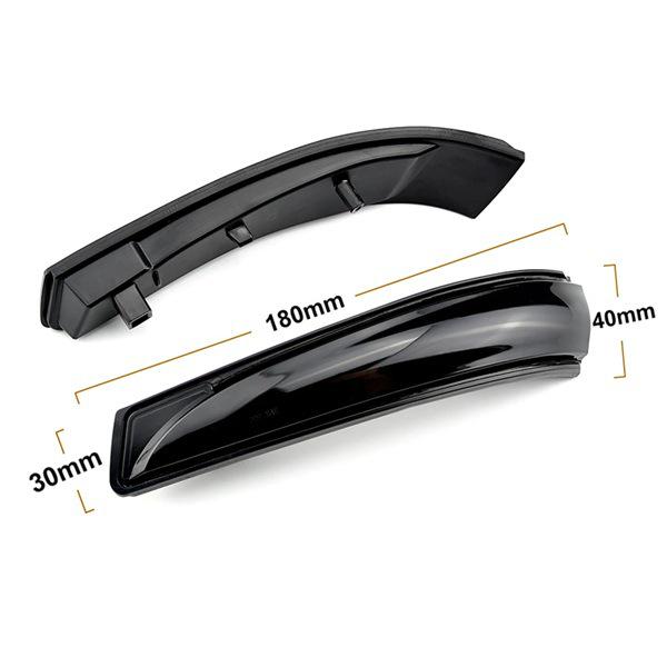 1 Pair Flowing LED Turn Signal Rearview Mirrors, Black ABS, Ideal for Modern Vehicles