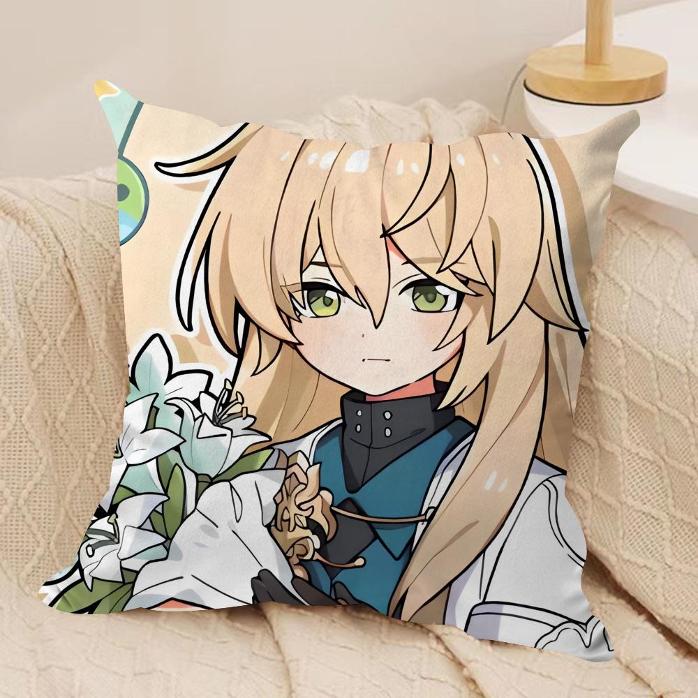 Game HHonkai Star Rail Cushion Cover Soft Plush Throw Pillow Cover  DoubleSided Printed Cushion Case  Cozy Sofa  Home Decor
