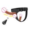 Strap On Double Head Telescopic Dildo Vibrator Realistic Wearable Massager Artificial Panties For Lesbian Adult Products Sex Toy