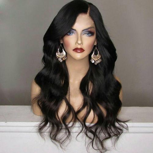 

Black Natural Wig 65cm Fashion Women Long Side Part Shaggy Wavy Synthetic Wig wig