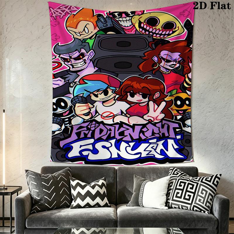 Friday Night Funkin' Pattern Home Decor Tapestry, Wall Hanging, Decorative RV Wall Cloth.XGT0914585