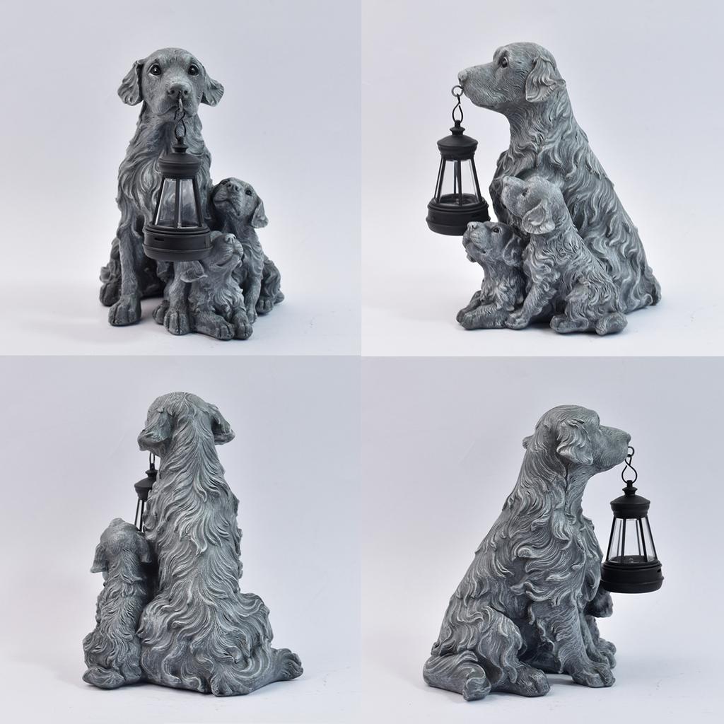 JYL TS/142,Simulation Dog Figurine Garden Decor Craft Solar Outdoor Light Animal Statue Night Lamp