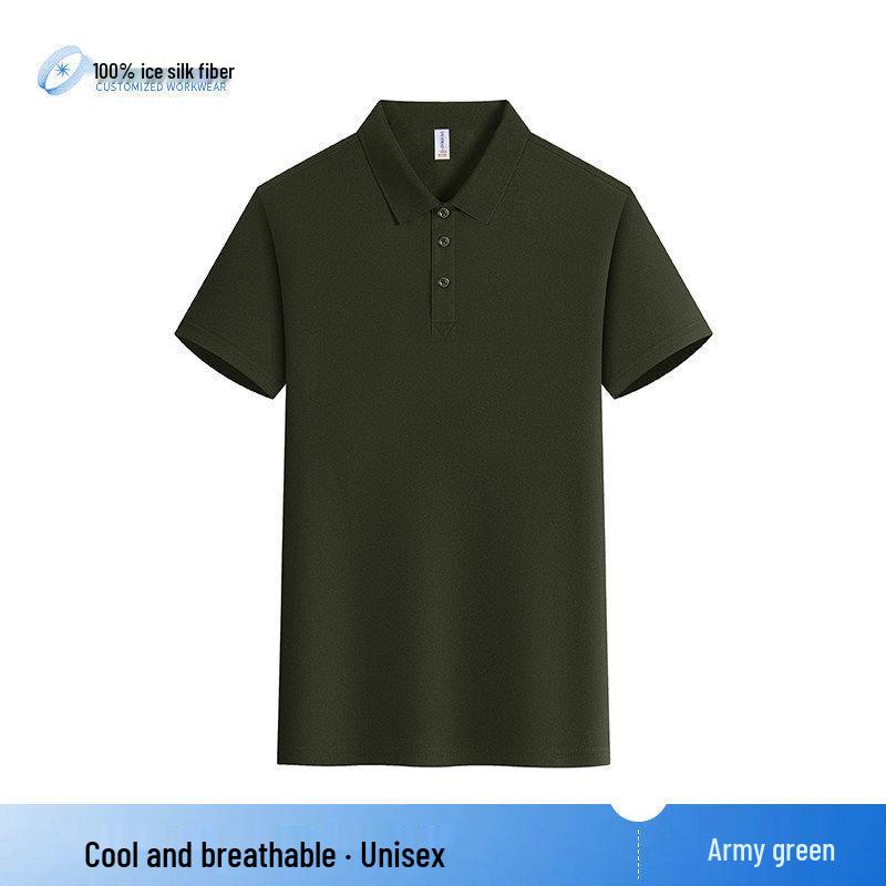 Ice Silk Short Sleeve Polo Shirt for Catering, Bakery, Milk Tea, Restaurant, Hotel Waitstaff with Custom Logo.