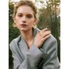 Yhpup Trending Stainless Steel Big Flower Smooth Necklace Bracelet Earrings Ring PVD Plated Attractive Jewelry Set for Women