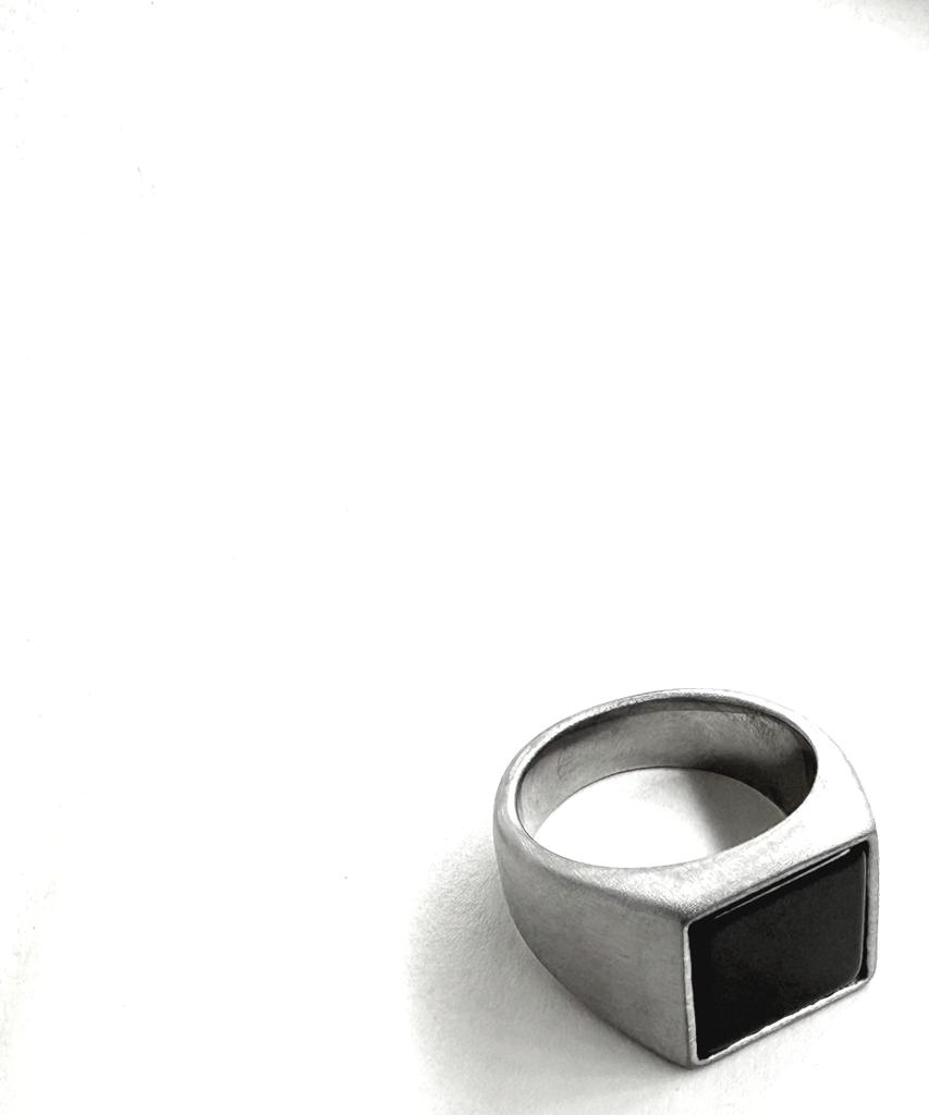 Glory_Arden [Unisex] Surgical Steel Ceramic Matte Ring / Gbsr-049