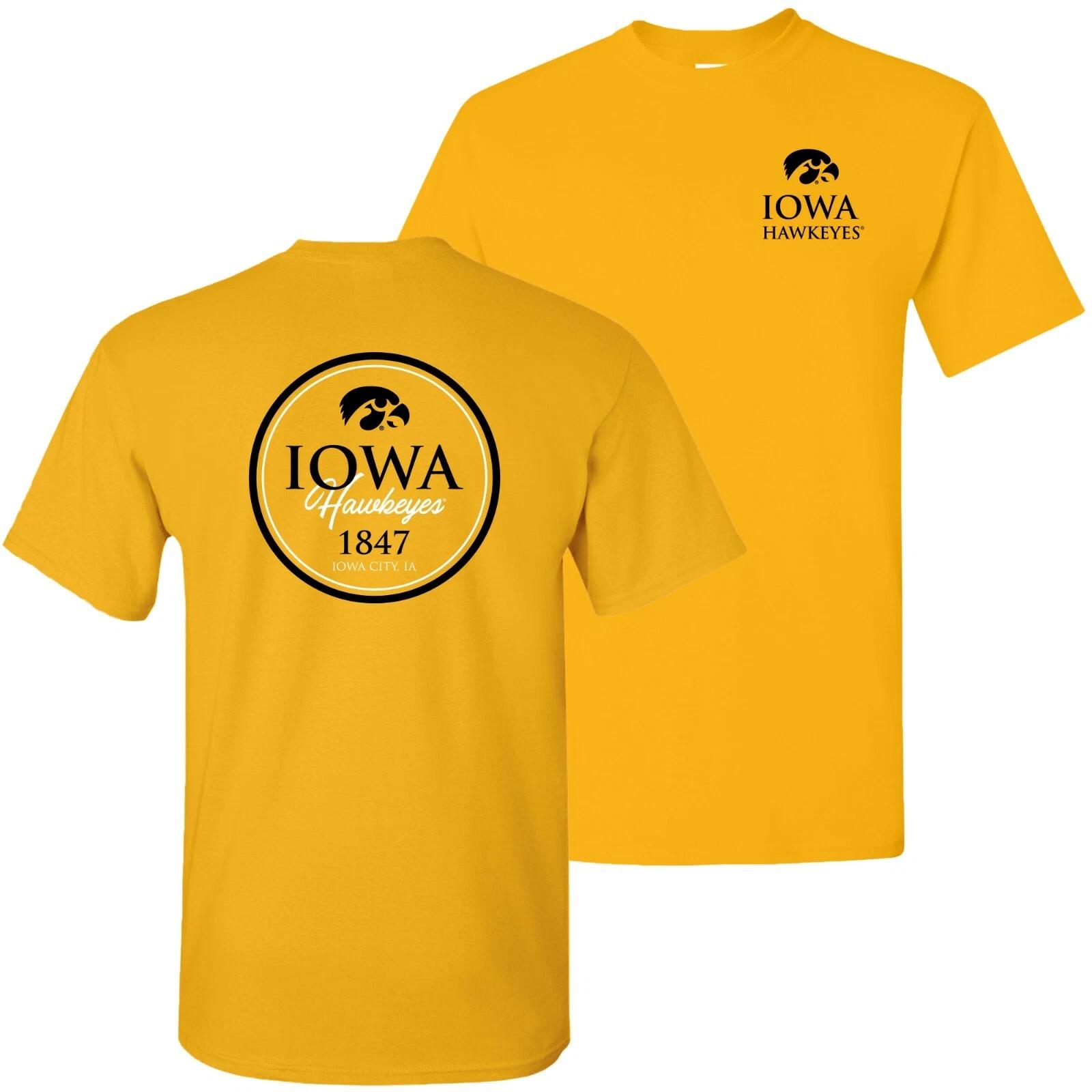 Iowa Hawkeyes Classic Circle Licensed Unisex T-Shirt - Gold 2XL