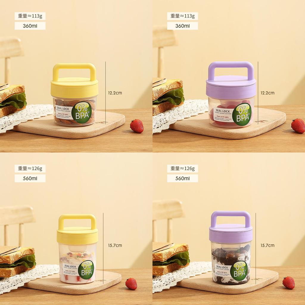 Portable Fruit Oatmeal Breakfast Cup With Spoon For Students And Office Use