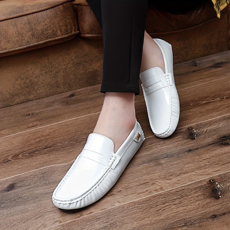 men's Loafers  Chic Women's Patent Leather Loafers - Slip-On Ease, Durable Rubber Sole, Versatile Flats for Everyday Comfort