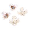 4PCS Button Covers Pearl Flower Petal Cufflinks for Shirt Cuff Men Women Clothing Sewing Crafts