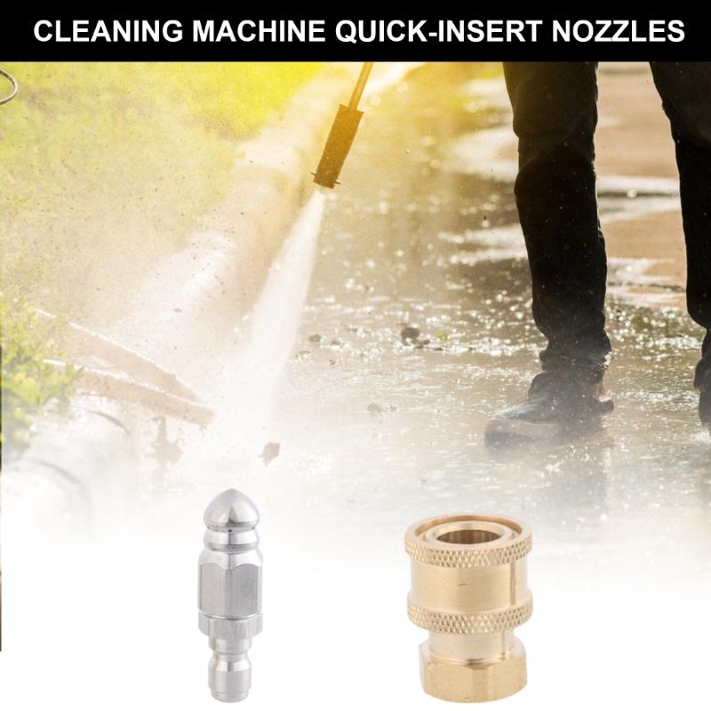 Pressure Washer Quick Connector 1/4inch Pressure Washer Fittings Stainless Steel Sewer Jetting Nozzle Adapter Set