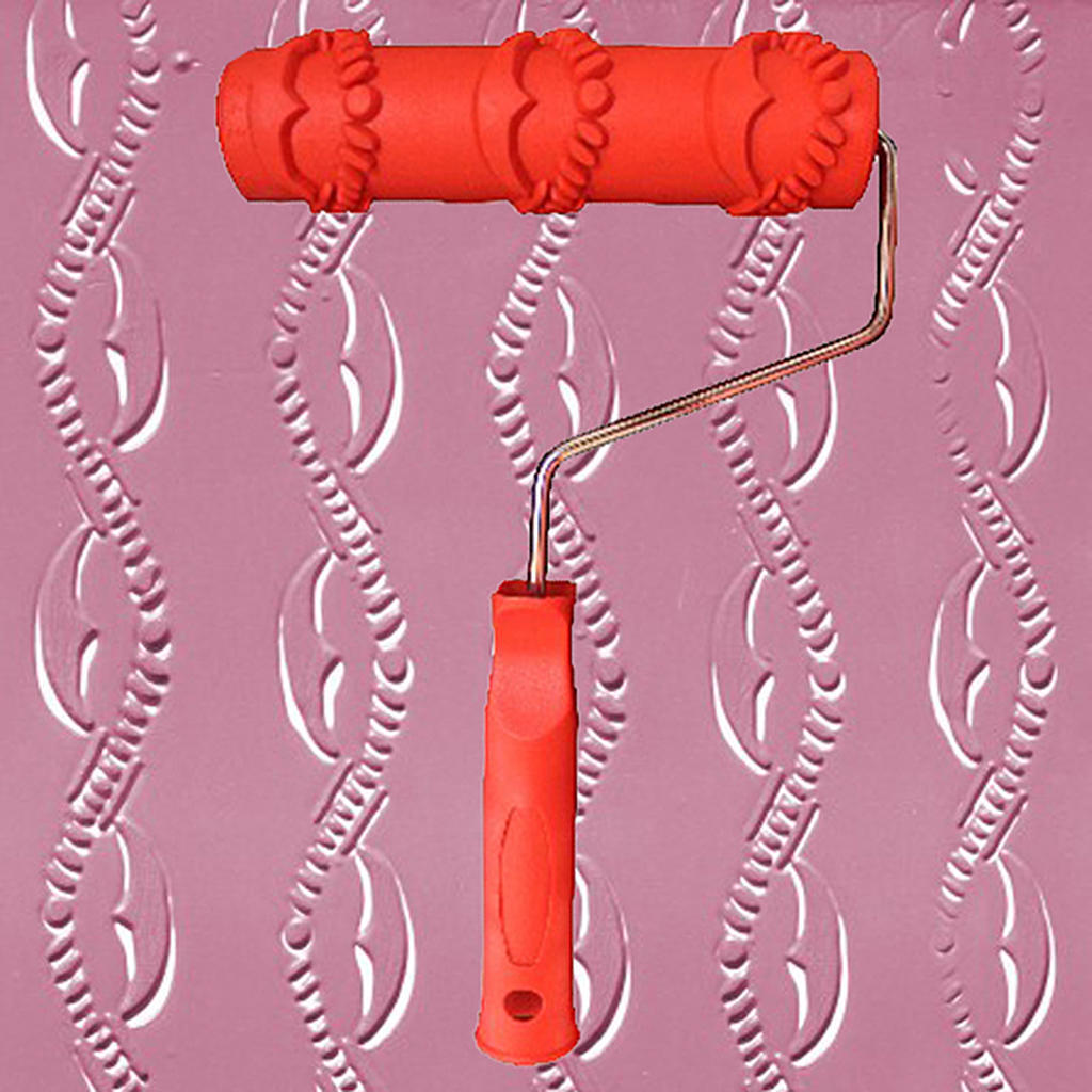 7inch Embossing Paint Roller Painting Brush Sleeve with Handle Wall Decoration DIY Toolbuy at a