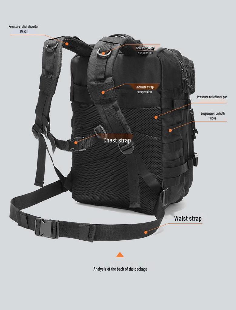 45L Multifunctional Outdoor Tactical Backpack for Cycling and Mountaineering