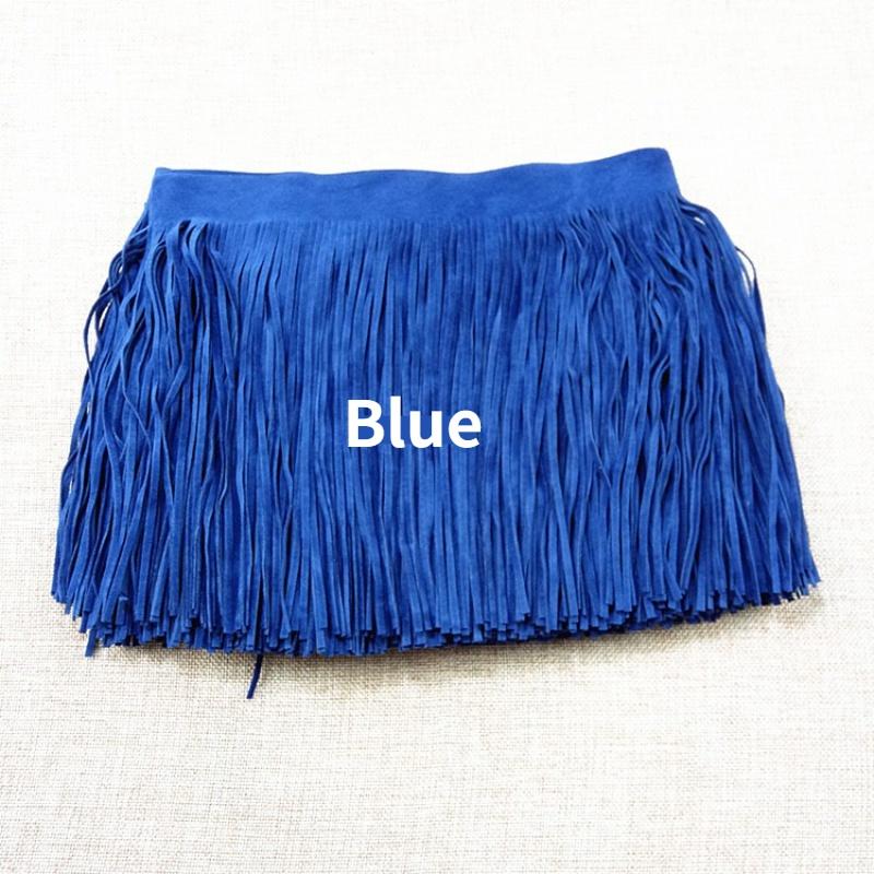 2 M Çift taraflı Suni Süet Püskül Saçak Trim DIY Etek Elbise Saçak Hem Çanta Dikiş El Sanatları
