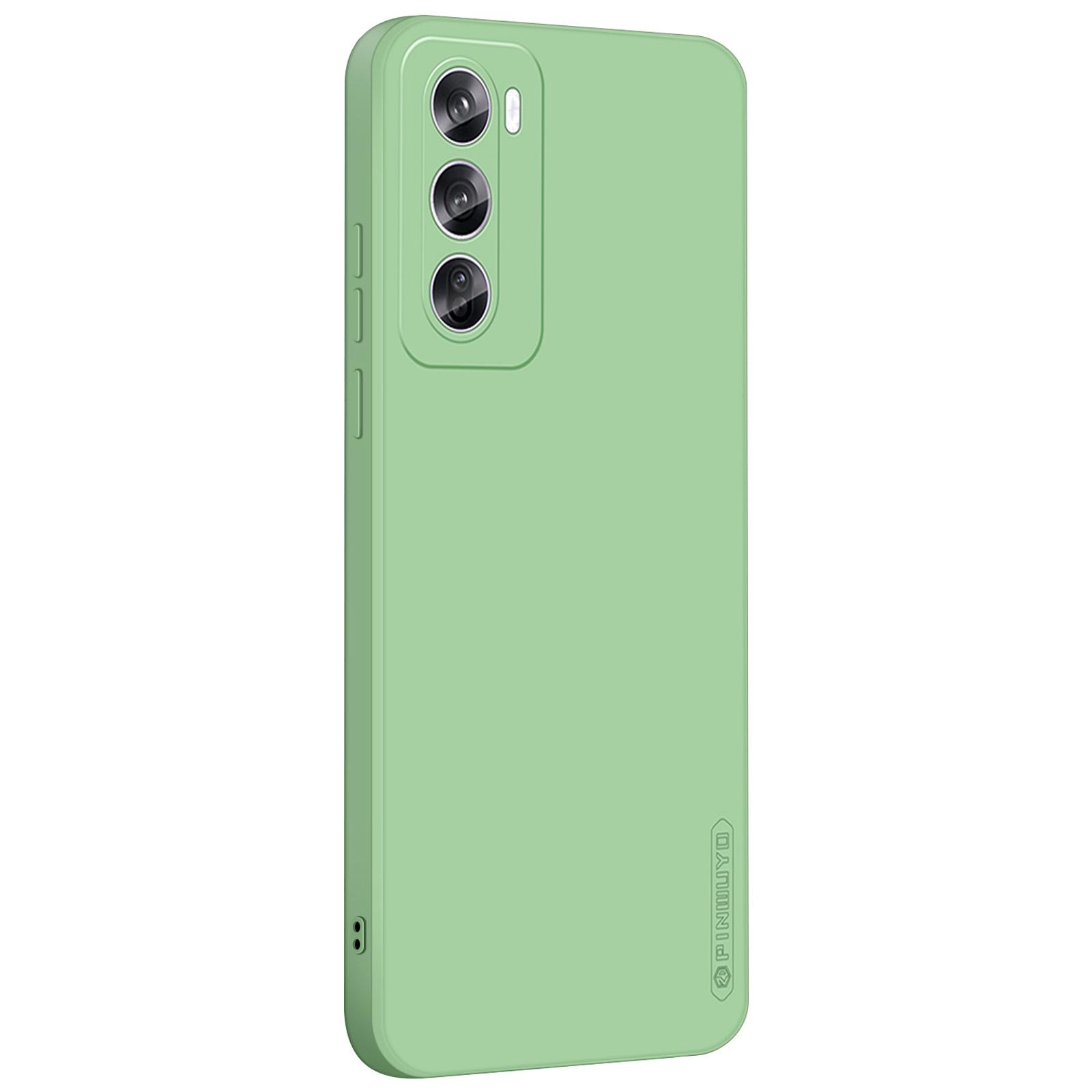 

PINWUYO JK Touching Series For Oppo Reno12 5G (Global) Case Silk Touch Soft TPU Phone Cover Matcha Green