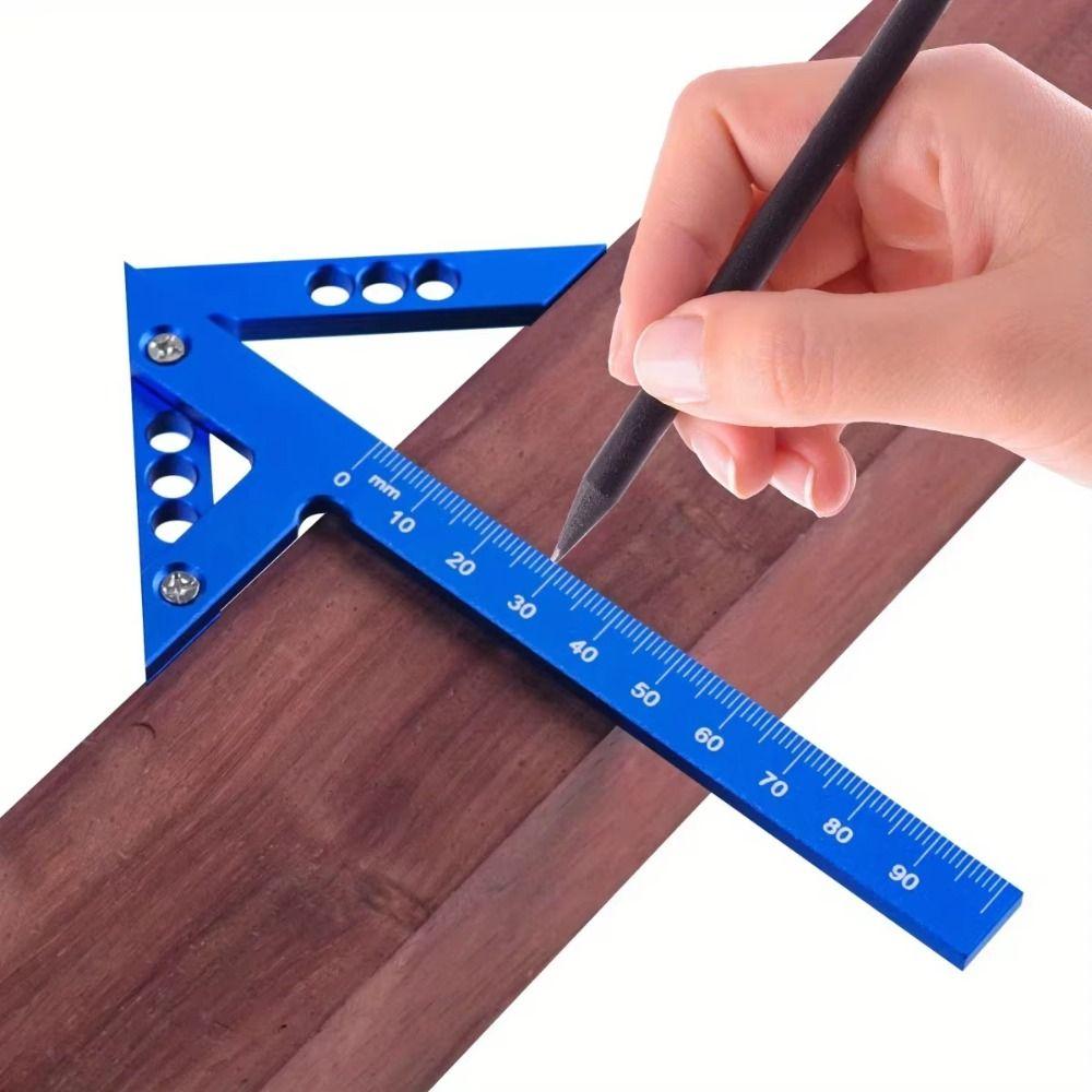 Portable Center Scribe 45/90° Carpenter Ruler Durable Right Angle Line Gauge  Wood Measuring Tool