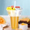 500/700ml Nápojový svačinový kelímek/miska vhodná do lednice Průhledný Bubble Tea Ovocné přenosné kelímky s víčkem Tepelně odolné do 100°