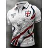 Maglietta Polo da Calcio Edizione English Fans - Stampa 3D - Alla Moda e Comoda - Adatta Sia per Uomini che per Donne