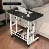 Adjustable Multi-Layer Bookshelf & Movable Laptop Table with Wheels