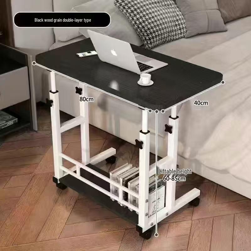 Adjustable Multi-Layer Bookshelf & Movable Laptop Table with Wheels