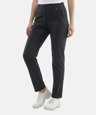 Baellob Women'S Plain Comfortable Tapered Pants Charcoal