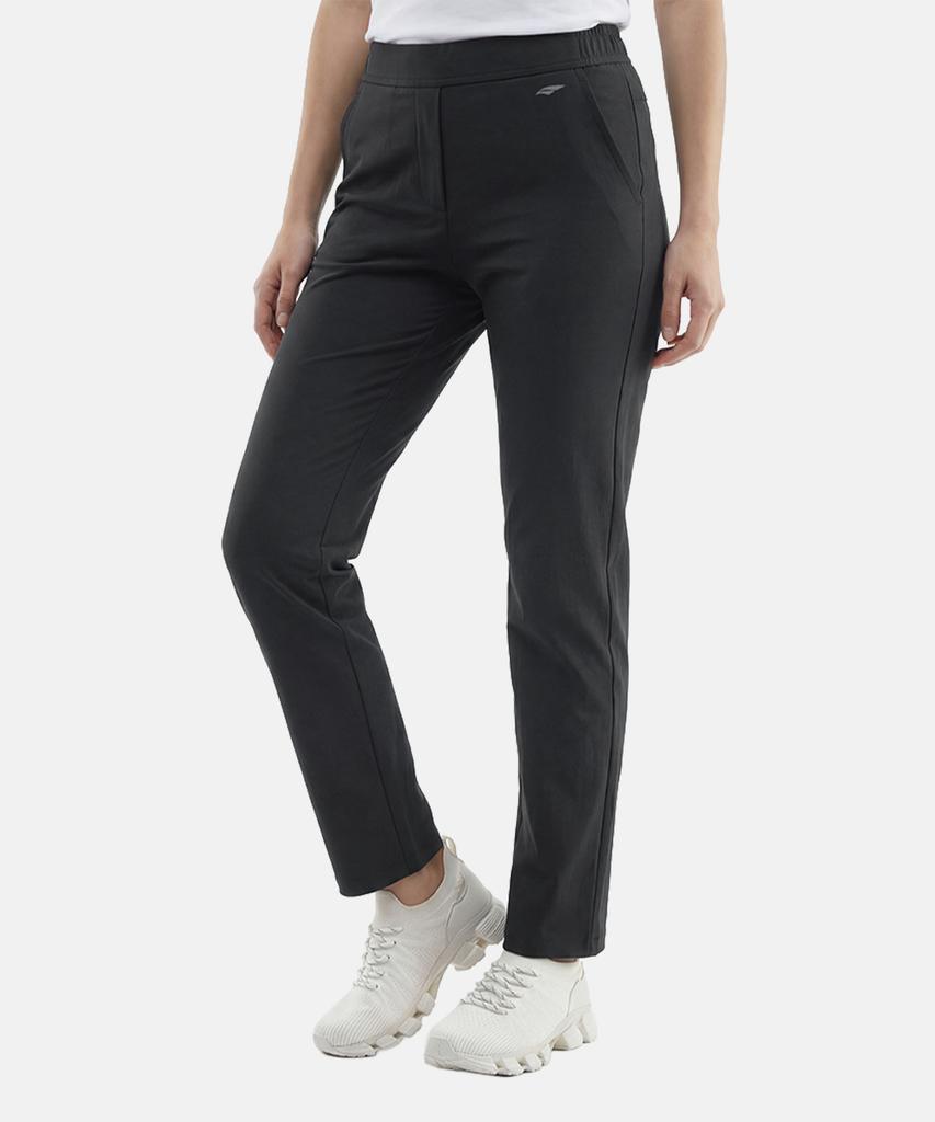 Baellob Women'S Plain Comfortable Tapered Pants Charcoal