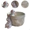 Blumenpot Planter with Rabbit Figures Tabletop Orament for Living Room Decorative Multifunctional